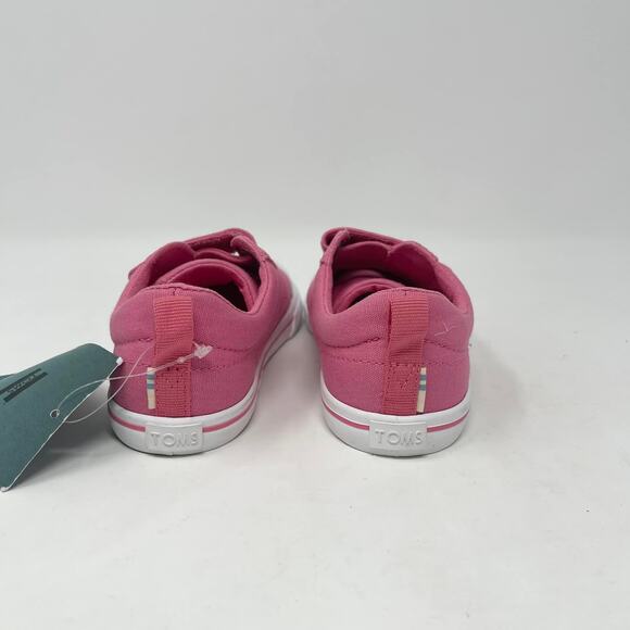 Toms Doheny Toddler Girls 9 Bubblegum Pink Canvas 2 Strap Easy On Sneakers - Picture 3 of 9